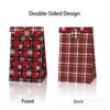 Bolsa de papel kraft con diseño de copos de nieve, diseño navideño, color rojo y verde, LB335