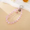 Nuevo cordón para teléfono móvil de moda, con cuentas de mariposa de cristal, accesorio colgante para llavero de muñeca, cadena colgante