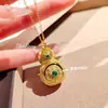 Ornamento com Pingente de Cabaça, Novo Colar de Filigrana Antiga Estilo Chinês para Mulheres, Cabaça Rotativa de Cobre Oriental