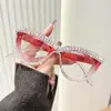 Gafas de Lectura Antiluz Azul para Fiesta con Incrustaciones de Diamantes Estilo Ojo de Gato Europeas y Americanas Gafas de Moda Retro Estilo Callejero para Mujeres Tendencia