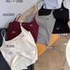 Nuevo Chaleco Cálido de Lija Otoño e Invierno Cinturón para Mujer Almohadilla para el Pecho Ajustado Tirante Interior Bordado Correa Fina para el Hombro Versátil Espalda Bonita Moderno