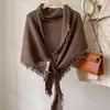 Chal Triangular con Borla de Pelo de Conejo de Lana Ropa de Abrigo Otoño Invierno Bufanda Grande de Punto Suave Cálido Capa Protectora para Hombros
