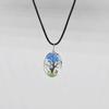 Collar de árbol de flores secas, cadena de lana, estilo artístico, collar sencillo, ejemplar de gypsophila, collar con gema del tiempo