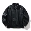 Jaqueta Masculina Outono Ru Meng Estilo Retrô Japonês Tendência Estrutura Patchwork Couro PU Malandro Cool Curta Motociclista Casual Versátil