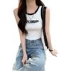 6049 foto real [hilo de algodón de 250 g] camisola pequeña para mujer para uso interior y exterior camiseta de manga corta de verano corta