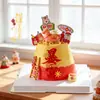 Decorações de Bolo de Ano Novo 2026 Fofos Cavalinhos Figurinhas Escada Subindo Decorações de Panificação de Véspera de Ano Novo