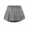 Sy9197-26 Nuevo Estilo de Principios de Primavera Estilo Puro Deseo Americano Falda Plisada de Cuadros JK Cintura Media-Baja Falda de Cuadros