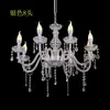 Nuevos accesorios para bodas: Candelabro de cristal acrílico estilo europeo de doble capa, decoración de techo de hierro forjado para salón de bodas, marcador de pasillo de escenario T.