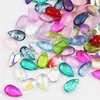 Accesorios de Colgante de Gota de Agua de Vidrio de Colores, Cuentas Perforadas Irregulares Electroplateadas, Piezas de Colgante para Pasador de Pelo Estilo Antiguo DIY
