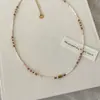 Colar de Pedras Naturais com Contas Estilo Étnico Boêmio Feminino Nicho Fashion Exquisito Corrente de Pescoço Versátil Corrente para Clavícula