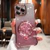 Suporte de cabelo giratório vermelho de ano novo adequado para capa de celular Apple 16 com película de lente Proteção antiqueda para iPhone 15Pro