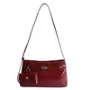 Nova Bolsa de Ombro Retro Fosca Outono e Inverno, Bolsa Quadrada Pequena Estilo Coreano, Bolsa Transversal de Nicho, Bolsa de Ombro Feminina de Couro Genuíno para o Dia a Dia Levemente Luxuosa