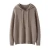 Cárdigan de Cachemira con Capucha y Punto Yuanbao Suelto Suéter para Mujer 2026 Otoño/Invierno Nuevo Abrigo de Lana Rojo Sudadera de Punto