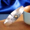 Pulsera de Plata 999 Hecha a Mano Grabada Pulsera de Plata para Mujer con Abertura Qiulian Vintage Anticuada