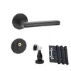 Fechadura de porta de quarto fechadura de porta de dormitório interna Fechadura dividida doméstica universal sucção magnética silenciosa fechadura com maçaneta de porta de madeira preta