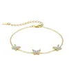 Nuevo Pulsera de Plata de Ley S925 con Mariposa para Mujer de Fábrica, Incrustada con Piedra Marquesa, Diseño de Mariposa, Joyería de Lujo de Alta Gama