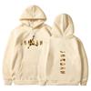 Marca de moda transfronteriza suéter retro casual con capucha unisex suelto para pareja suéter de impresión pesada otoño e invierno