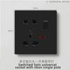 Enchufe con interruptor negro estándar británico, un enchufe abierto de 13A, multifunción de cinco orificios, USB, enchufe europeo francés, interruptor de 2 5A