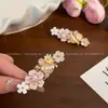 Flores de Cerezo Cayendo Perla de Flor Rosa Claro Estilo Suave Pasador Hanfu Qipao Accesorio Flequillo Lateral de Niña Clip