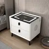 Mesa de noche inteligente de comercio exterior transfronteriza con dos cajones, moderna, simple, popular en internet, multifunción, carga inalámbrica, altavoz Bluetooth con luz