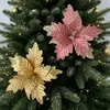 Cruz 30cm Veludo Lantejoula Simulação Flor de Natal Enfeites para Árvore de Natal Guirlanda Acessórios Decoração de Festa