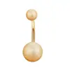 Set de 10 Piezas de Uñas para Ombligo de Acero Inoxidable con Flor Dorada y Forma de Pastel Redondo, Joyería Piercing