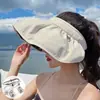 Sombrero de sol de verano se puede enrollar diadema sol sombrero de mujer estilo coreano sombrero de sol ala ancha red para cubrir la cara sombrero de concha rojo de moda portátil