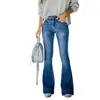Venta Directa de Fábrica Otoño 2022 Nuevos Jeans Multicolor para Mujer Transfronterizos Europeos y Americanos Nuevos Pantalones Acampanados Elásticos de Cintura Alta