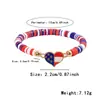 Produto de Venda Quente Transfronteiriço: Dia da Independência Americana Bandeira dos EUA Pulseira de Contas de Argila Macia com Letras, Joia Patriótica, Pode Ser Feita em um Conjunto