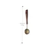 Cuchara Medidora Creativa de Acero Inoxidable 304 Mango de Palo de Rosa Cuchara Medidora Mango Largo Cuchara para Condimentos Leche en Polvo Horneado Cuchara para Condimentos del Hogar