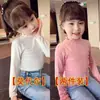 Camiseta de manga larga de color liso con encaje para niña, nueva y moderna, para primavera y otoño, fina, en liquidación, de algodón para otoño e invierno.