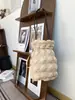 Bolso Cubo Suave Estilo Coreano Sensación de Aire Nuevo Otoño/Invierno Acolchado con Cordón Bolso de Hombro Único Minimalista Versátil Ligero Bolso para Viajar