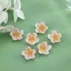 Pequeño accesorio de flor de cinco pétalos perforada hecho de material acrílico para aretes DIY, clips para orejas, pulseras, abalorios y materiales de pintura decorativa