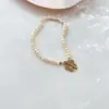 Colar de Flores de Pérolas de Água Doce Retro Elegante Elegante Pétalas otbuckle Colar de Pérolas Moda Colar Pulseira Set