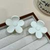 Pinza de flor acrílica esmerilada negra sencilla de Corea del Sur, para coleta alta, mediana, con lazo, de verano, color sólido, con diseño de tiburón