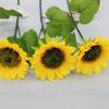 Amarillo Limón Amarillo Brillante Decoración Exterior Rosa Hortensia Flores Artificiales Venta al por Mayor Bodas Ramo de Flores Artificiales