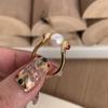 Anel vintager medieval de trânsito de pérola para mulheres 2024 novo anel de nicho de palácio leve luxo high-end