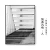 Pintura Decorativa de Estudio Minimalista Moderna en Blanco y Negro Gris Visualmente Atractiva Arte de Pared Extensión de Espacio para Escaleras Mural de Espacio
