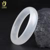 Pulsera de Jade Jade Blanco Hielo Alto Cuarzo Jade Blanco Hielo Pulsera Luz de Luna Espuma Hielo Redonda Tira Pulsera de Belleza