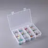 Caja de plástico transparente de PP de 12 compartimentos, piezas desmontables, caja de almacenamiento para clasificación de equipo de pesca, caja de accesorios, caja de embalaje para herramientas, papelería