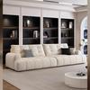 Sofá de chenilla de estilo crema para apartamento pequeño, sala de estar, moderno, sencillo, estilo retro, con filas rectas, sofá nube