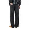 Jeans Masculino Vintage Novo Primavera 2026, Versátil de Caimento Solto, Estilo Americano, Lavado, Corte Tridimensional, Calça Masculina Tendência
