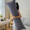 Almofada longa de algodão puro com estampa de desenho animado, estilo Ins, fresca e simples, uma almofada especial para meninas dormirem, adequada para dormir de lado e como almofada para as pernas