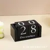 Enfeite de Calendário de Madeira Criativo Decoração de Mesa Mini Adereço Enfeite de Exibição Manual de Data