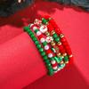 Adornos Navideños Arcilla Suave Cristal Pulseras Navideñas Set Apilable de 12 Piezas Pulseras de Papá Noel Exclusivamente para Ventas Transfronterizas