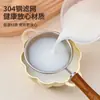 Mango de Madera Imitación 304 Colador de Filtro Doméstico Tamiz para Harina de Hornear Colador para Jugo de Leche de Soya Cuchara Filtro para Suplemento Alimenticio de Bebé