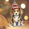 Colgante plano acrílico para perro de Navidad nuevo transfronterizo decoración de árbol de Navidad árbol decoración del hogar adornos planos