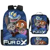 Mochila Escolar Transfronteriza Zootopia 2 para Niños, Bolso Cruzado de Dibujos Animados, Estuche Sencillo para Niños, Set de Tres Piezas, Venta al por Mayor a partir de una Pieza