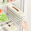 Caixa de Armazenamento Transparente de Múltiplas Camadas para Dumplings para Cozinha Doméstica, Caixa de Armazenamento Portátil de Plástico para Freezer para Dumplings
