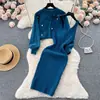 Blusa de Moda para Mujer con Mangas Murciélago y Pedrería, Vestido de Punto Holgado con Cintura Ajustable